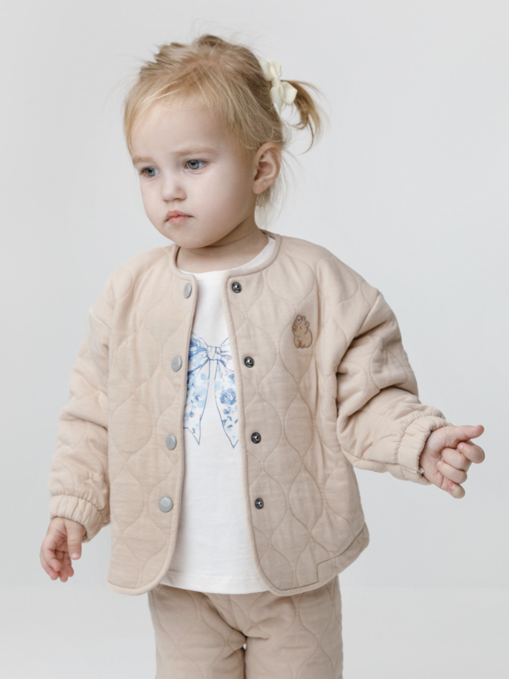 Жакет для девочки, артикул: КР 302549, цвет: бежевый