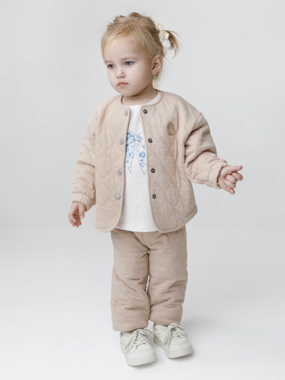 Брюки для девочки, артикул: КР 400897, цвет: бежевый