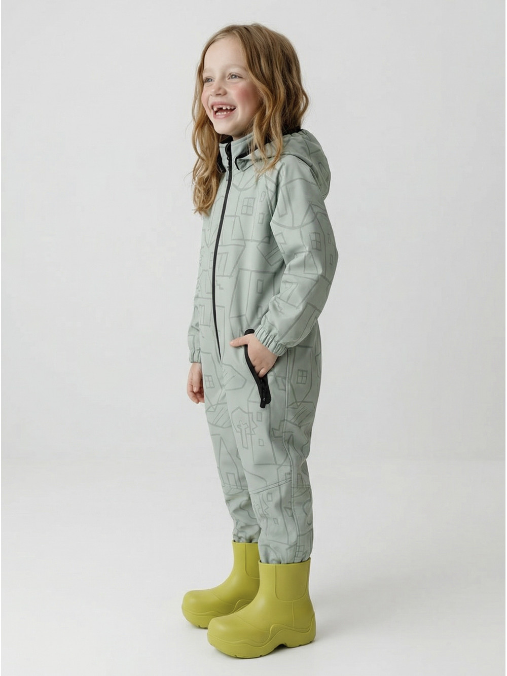 Комбинезоны утепленные для девочки, артикул: ВК 60135/н/3 ГР, цвет: хаки, фото 3