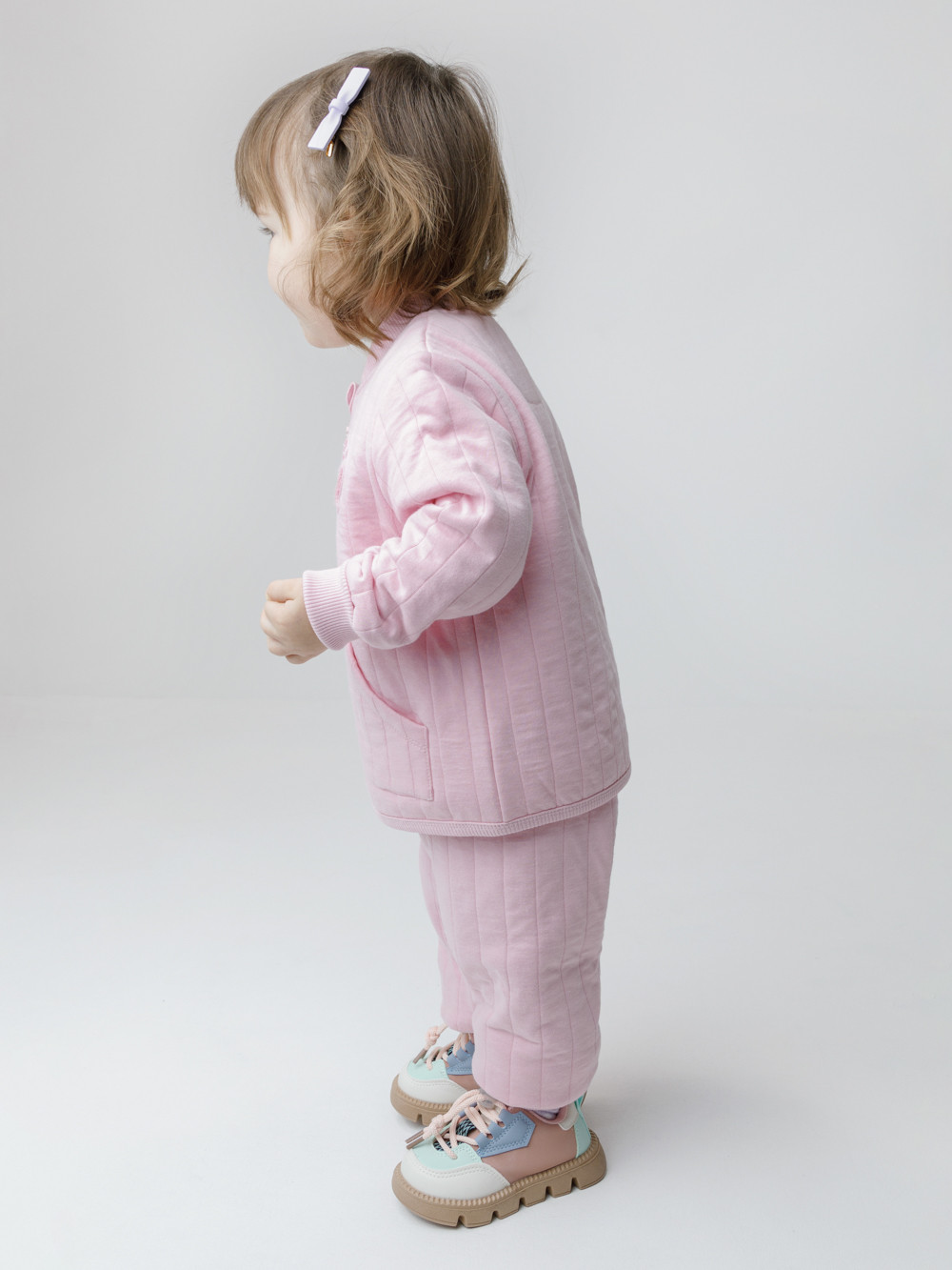 Жакет для девочки, артикул: КР 302965, цвет: светло-розовый, фото 3