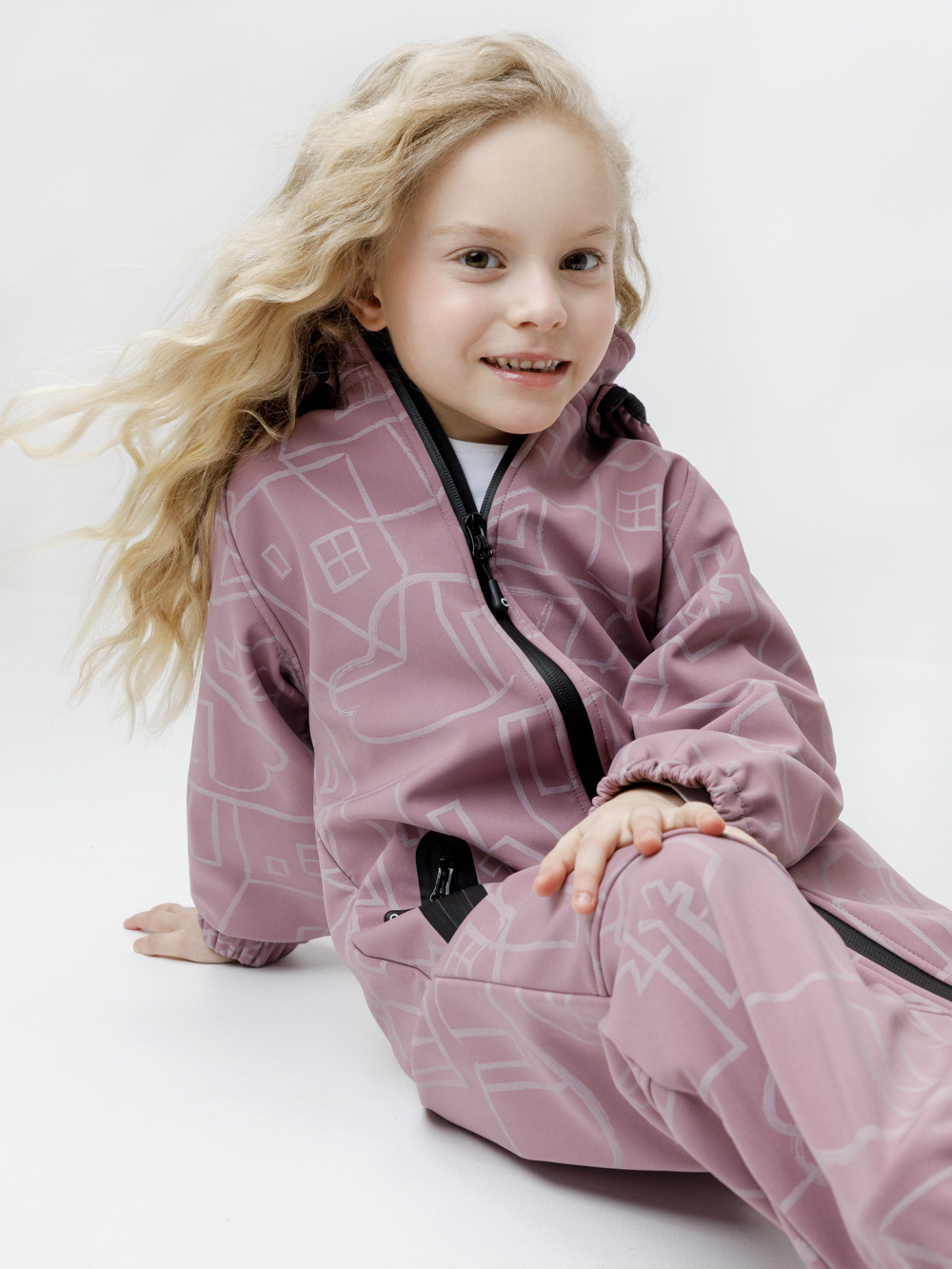 Комбинезоны утепленные для девочки, артикул: ВК 60135/н/2 ГР, цвет: фиолетовый, фото 4