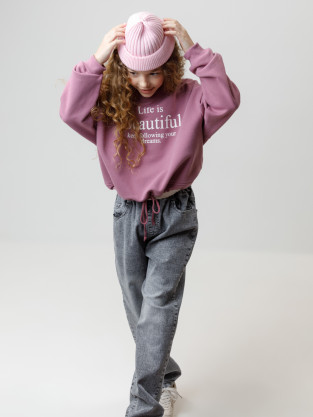 Свитшоты для девочки, артикул: КР 302827, цвет: бордовый