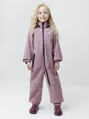 Комбинезоны утепленные для девочки, артикул: ВК 60135/н/2 ГР, цвет: фиолетовый