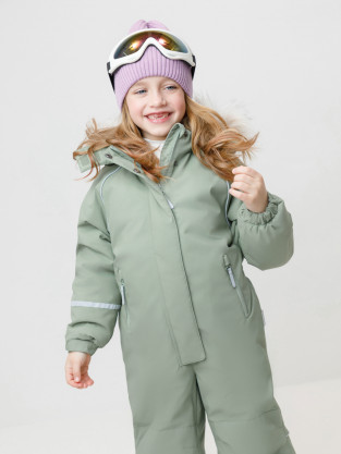 Комбинезоны утепленные для девочки, артикул: ВК 60102/9 ГР (128-158), цвет: зеленый