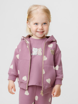 Толстовка для девочки, артикул: КР 302824, цвет: бордовый