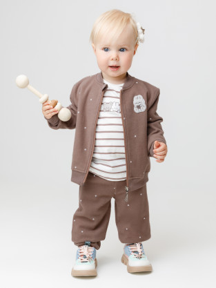 Брюки для девочки, артикул: КР 400884, цвет: кофейный