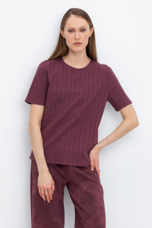 Футболки женские для мам, артикул: ЕВТ 3217, цвет: бордовый